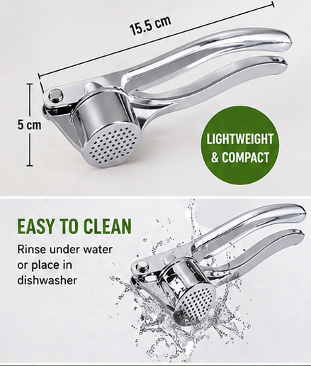 Manual Aluminum Garlic Crusher & Ginger Mincer