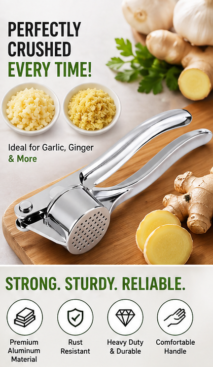 Manual Aluminum Garlic Crusher & Ginger Mincer