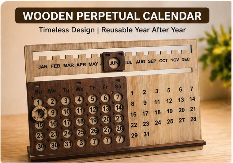 Wooden Life Time Calendar