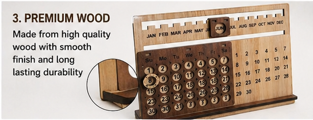 Wooden Life Time Calendar