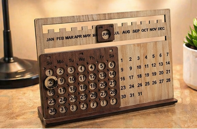 Wooden Life Time Calendar