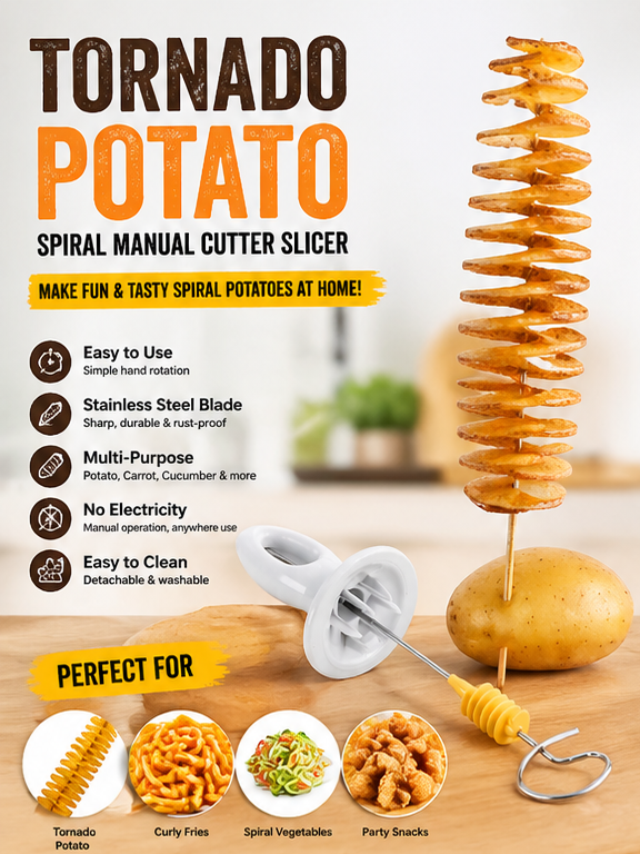 Tornado Potato Spiral Manual Cutter Slicer