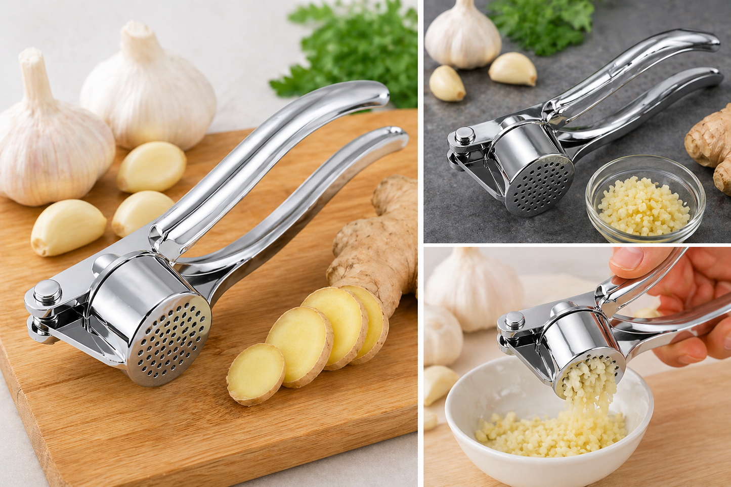 Manual Aluminum Garlic Crusher & Ginger Mincer