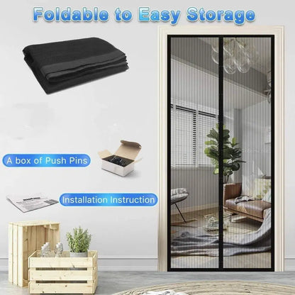 Mesh Screen Net Home Magnetic Foldable Anti Mosquito Door Curtain