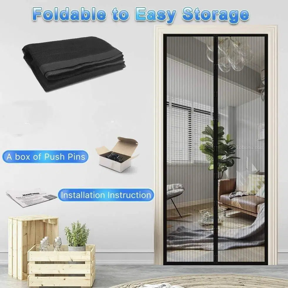 Mesh Screen Net Home Magnetic Foldable Anti Mosquito Door Curtain